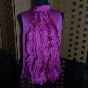 Jones New York Fuchsia Ruffled Blouse